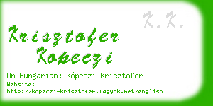 krisztofer kopeczi business card